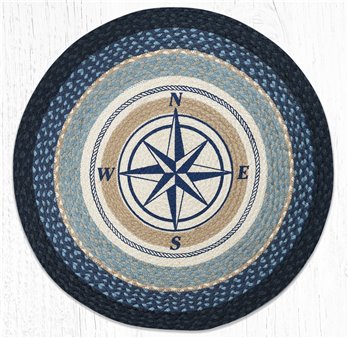 Compass Rose Round Braided Rug 27"x27"