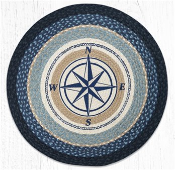 Compass Rose Round Braided Rug 27"x27"