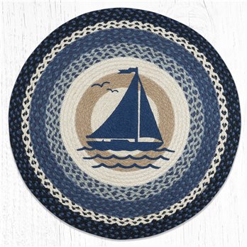 Sailboat Round Braided Rug 27"x27"