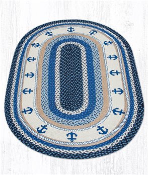 Anchor Oval Braided Rug 3'x5'