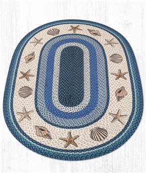 Shells Oval Braided Rug 4'x6'