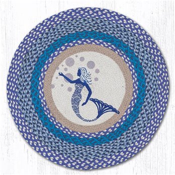 Blue Mermaid Round Braided Rug 27"x27"