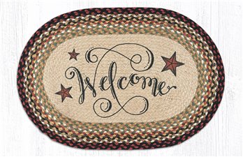 Welcome Barn Stars Oval Braided Rug 20"x30"