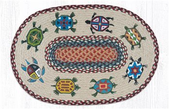 Turtles Oval Braided Rug 20"x30"