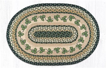 Irish Shamrock Oval Braided Rug 20"x30"