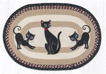 Crazy Cats Oval Braided Rug 20"x30"