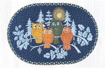 Midnight Owls Oval Braided Rug 20"x30"