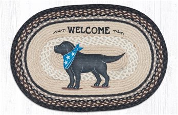 Black Lab Oval Braided Rug 20"x30"