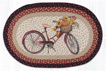 Red Bicycle Oval Braided Rug 20"x30"