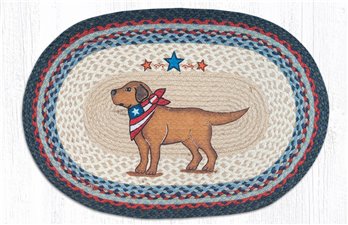 Yellow Lab Oval Braided Rug 20"x30"