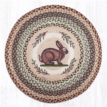 Vintage Rabbit Round Braided Rug 27"x27"