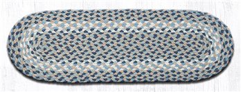 Blue/Natural Oval Braided Stair Tread 27"x8.25"