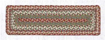 Buttermilk/Cranberry Rectangle Braided Stair Tread 27"x8.25"