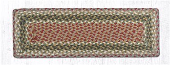 Olive/Burgundy/Gray Rectangle Braided Stair Tread 27"x8.25"