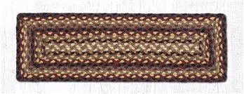 Black Cherry/Chocolate/Cream Rectangle Braided Stair Tread 27"x8.25"