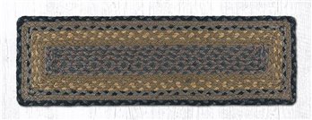 Brown/Black/Charcoal Rectangle Braided Stair Tread 27"x8.25"