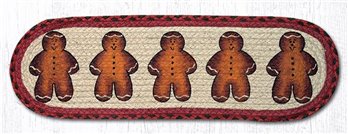 Gingerbread Men Oval Braided Stair Tread 27"x8.25"