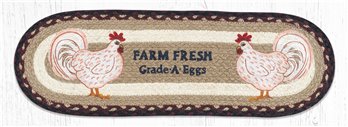 Farmhouse Chicken Oval Braided Stair Tread 27"x8.25"