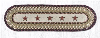 Barn Stars Oval Braided Runner 13"x48"