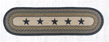 OP-99 Black Stars Oval Braided Runner 13"x48"