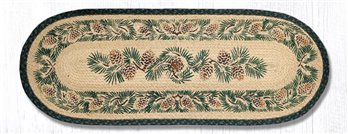 Pinecone Oval Braided Table Runner 13"x36"