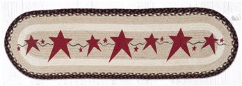Primitive Stars Burgundy Oval Braided Runner 13"x48"