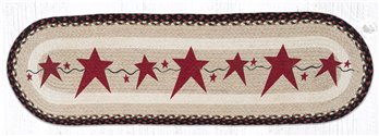 Primitive Stars Burgundy Oval Braided Runner 13"x48"