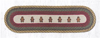 Gingerbread Men Oval Braided Runner 13"x48"