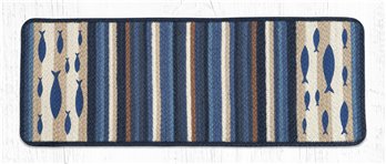 Fish Rectangular Printed Braided Table Runner 13"x36"