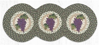 Grapes Printed Braided Tri Circle Runner 15"x36"