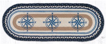 Compass Oval Braided Table Runner 13"x36"