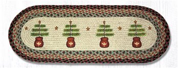 Feather Tree Oval Braided Table Runner 13"x36"