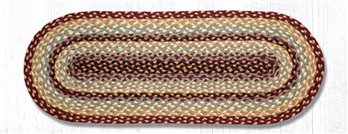 Burgundy/Gray/Cream Jute Braided Table Runner 13"x36"