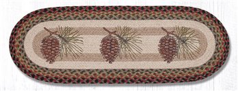 Pinecone Oval Braided Table Runner 13"x36"