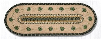 Shamrock Oval Braided Table Runner 13"x36"