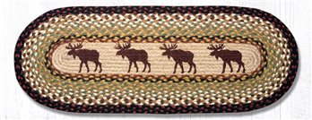 Moose Oval Braided Table Runner 13"x36"