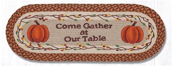 Come Gather at Our Braided Table Oval Braided Table Runner 13"x36"