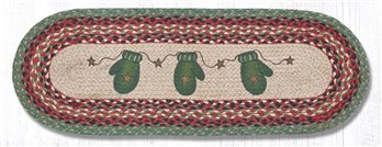 Mittens Oval Braided Table Runner 13"x36"