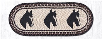 Horse Portrait Oval Braided Table Runner 13"x36"