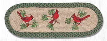 Cardinals Oval Braided Table Runner 13"x36"