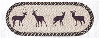 Deer Silhouette Oval Braided Table Runner 13"x36"