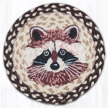 Raccoon Printed Round Braided Trivet 10"x10"