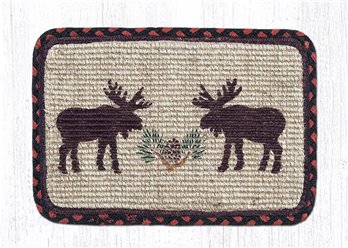 Moose/Pinecone Wicker Weave Braided Table Runner 13"x36"