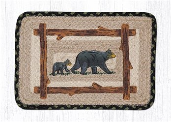 Mama & Baby Bear Square Printed Braided Trivet 10"x10"