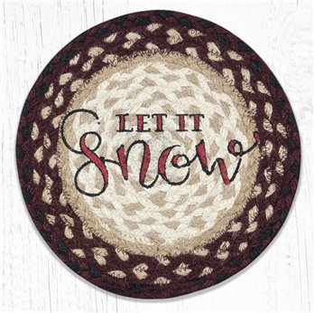 Let It Snow Printed Round Braided Trivet 10"x10"
