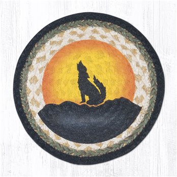 Coyote Silhouette Printed Round Braided Trivet 10"x10"