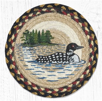 Loon Braided Printed Round Braided Trivet 10"x10"