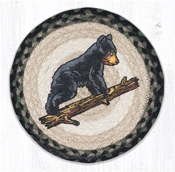 Bear Cub Printed Round Braided Trivet 10"x10"