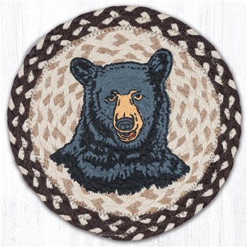 Bear Printed Round Braided Trivet 10"x10"