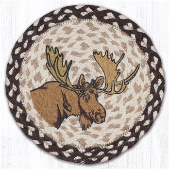 Moose Printed Round Braided Trivet 10"x10"